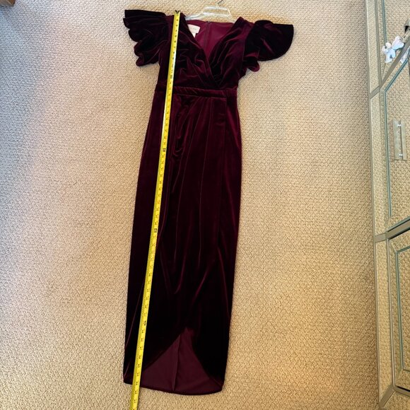 BHLDN Velvet Burgundy Formal Dress - Picture 12 of 15